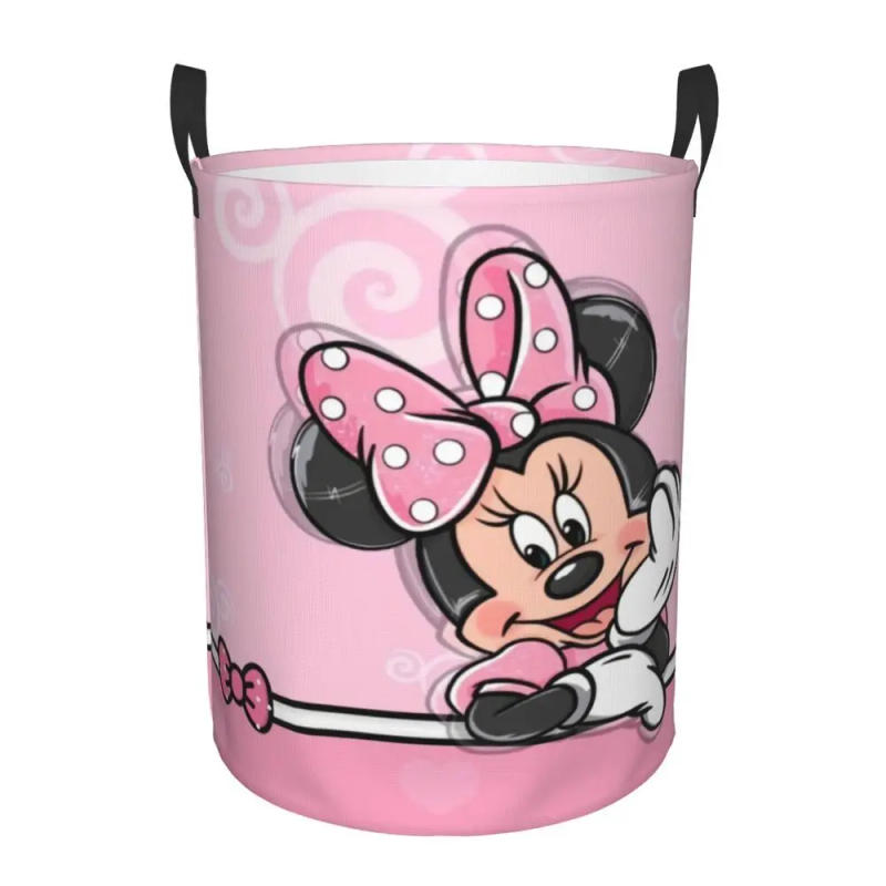 Description Picture 2 of itemCustom Minnie Mouse Anime Cartoon Laundry Basket Collapsible Baby Hamper for Nursery Toys Organizer Storage Bins