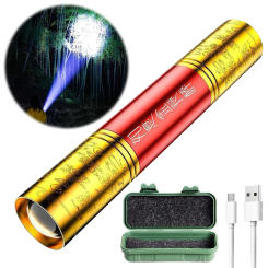 LED Ruyi Golden Cudgel Flashlight USB Charging Emergency Camping Lantern 3 Gears Portable Handheld Flashlight for Camping Hiking