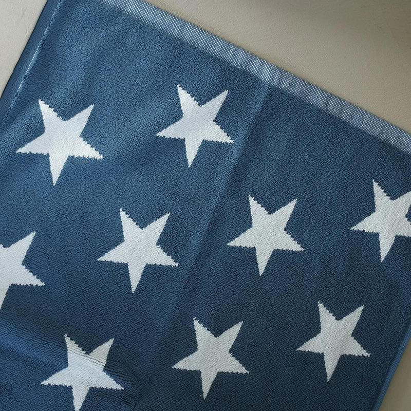 Description Picture 5 of itemRetro Cotton Towel Dots Stars Striped Heart Pattern Soft Face Towel Super Absorbent Thick Hand Towels for Bathroom Kids Adults