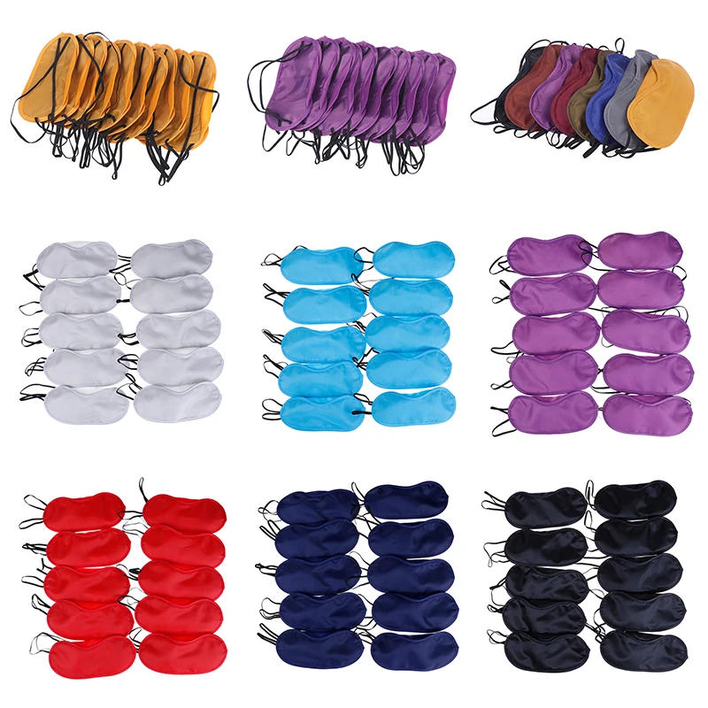 Description Picture 2 of item10Pcs Comfortable Sleep Eye Mask Shade Cover Blindfold Night Sleeping Travel Aid Sleeping Mask Blindfold Eyepatch Sleepmasker