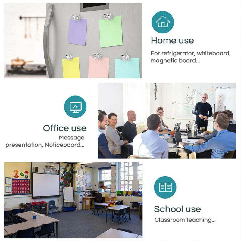 Description Picture 6 of item10/20x Magnetic Pins Neodymium Magnets Pin Board Magnet For Board Cone Magnets Super Strong Fridge Magnets For Home Storage Tool