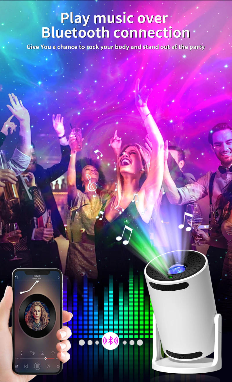 Description Picture 4 of item16 Colors Black Hole RGB Starry Projector Night Lamp Bluetooth Music Player Remote Control Colorful Laser Projection Nightlight