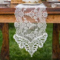 Table Runner White Europe Embroidered Yarn Table Flag Table Cover Hollow Out Lace Coffee Long Corner Fashion Wedding Decoration