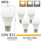 5pcs 10W B22