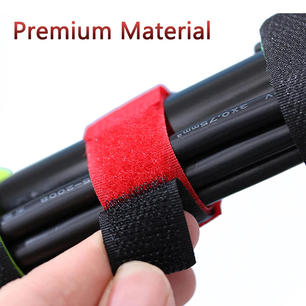 Description Picture 3 of itemFishing Rod Tie Holder Adjustable Cord Strap Reusable Cable Suspender Fastener Hook Loop Belt Tools Magic Tape Bandage Wrap Band