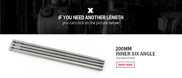 Description Picture 2 of item8/10Pcs 150mm Hex Head Allen Wrench Drill Bit Set Premium S2 Steel Drill Bit Quick Release Shank Magnetic Screwdriver Bit Set