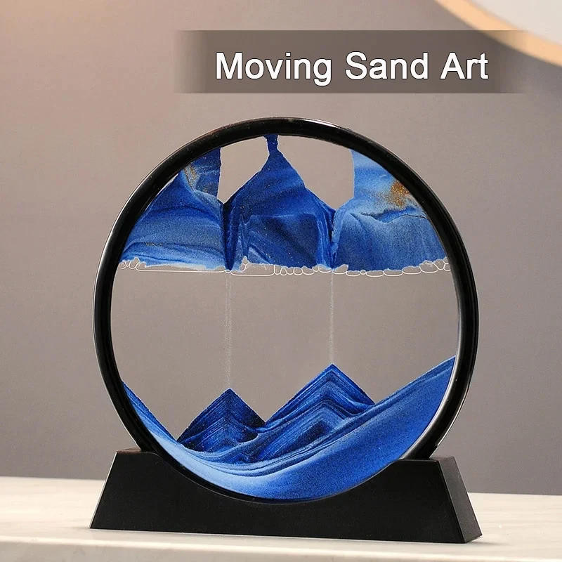 Description Picture 3 of itemSandscape Moving Sand Art Picture Round Glass 3D Deep Sea Quicksand Craft Home Decor Liquid Hourglass Flowing Sand Painting Gift