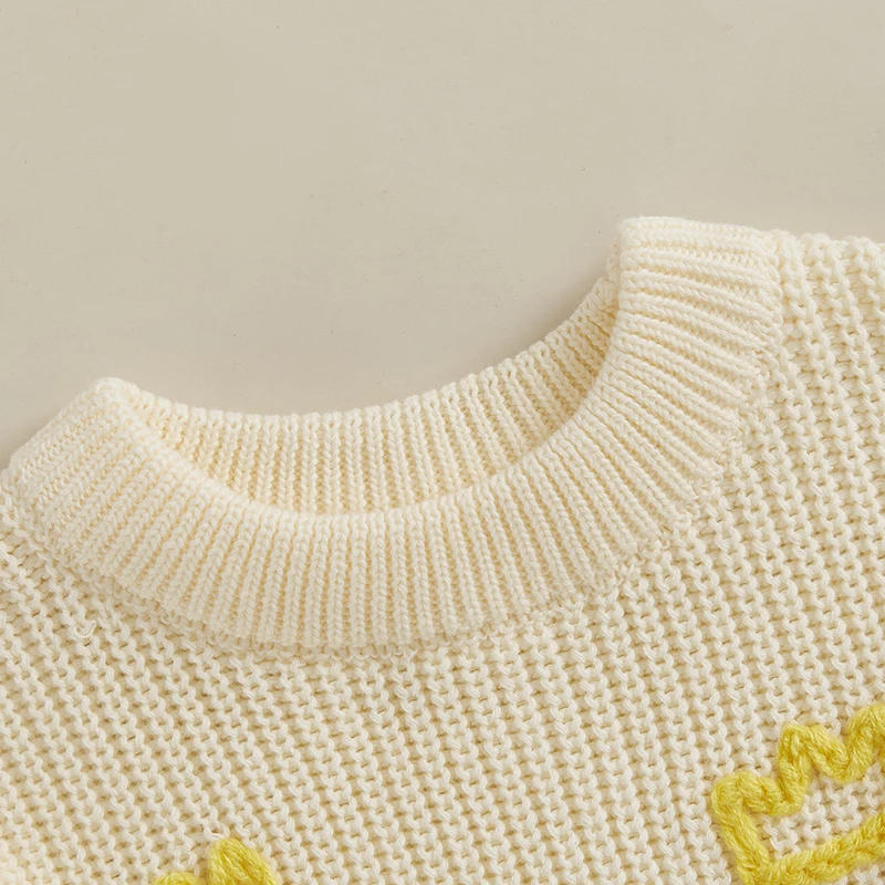 Description Picture 5 of itemBaby Knit Sweaters Long Sleeve Round Neck Bunny Embroidery Pullover Toddler Winter Tops