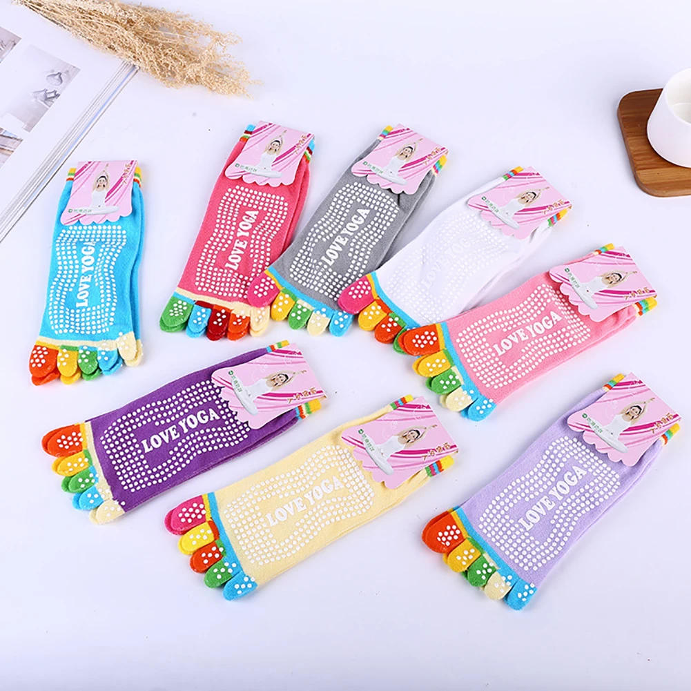 Description Picture 6 of itemWomen Colorful Yoga Socks Non-Slip Ladies Dance Socks Cotton Healthy Sports Five-toed Socks