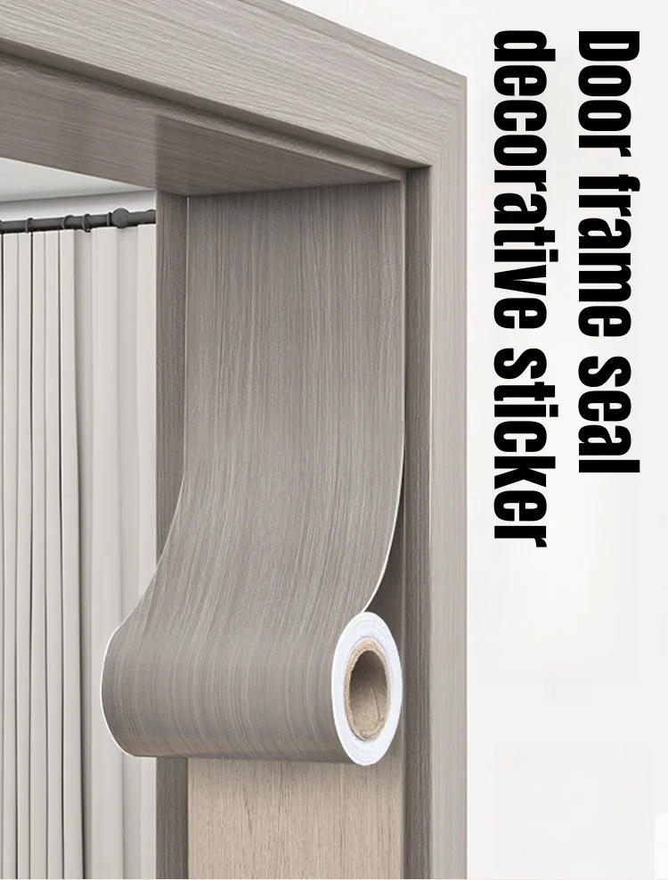 Description Picture 2 of itemSelf-adhesive Wood Grain Door Frame Decorative Stickers Line Skirting Border Waistline Home Decoration Wall Stickers Renovation