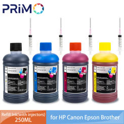 250ML Universal Refill Ink With Injector Kit Compatible for HP Canon Epson Brother Tank CISS Ink Cartridges Deskjet Printer