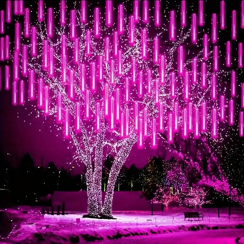 Description Picture 4 of itemOutdoor Wedding Street Garden Decor 32/24/16/8 Tubes LED Meteor Shower Fairy String Garland Lights Christmas Decorations Navidad