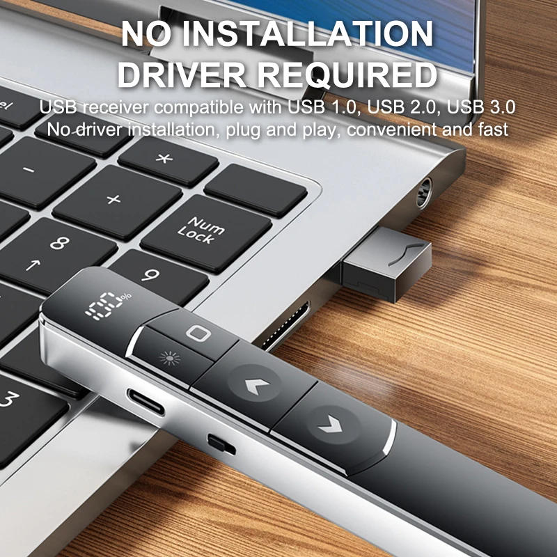 Description Picture 3 of itemWireless Presenter Remote Control Red Laser Page Pen 2.4GHz USB Projector Turning Pen For PPT PowerPoint Presentation Office