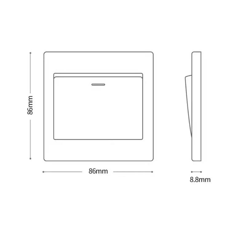 Description Picture 3 of itemHigh Quality 1Way Button Wall Switches with Fluorescent Indicator Light Wall Light Switch Panel Durable On / Off Push Buttons