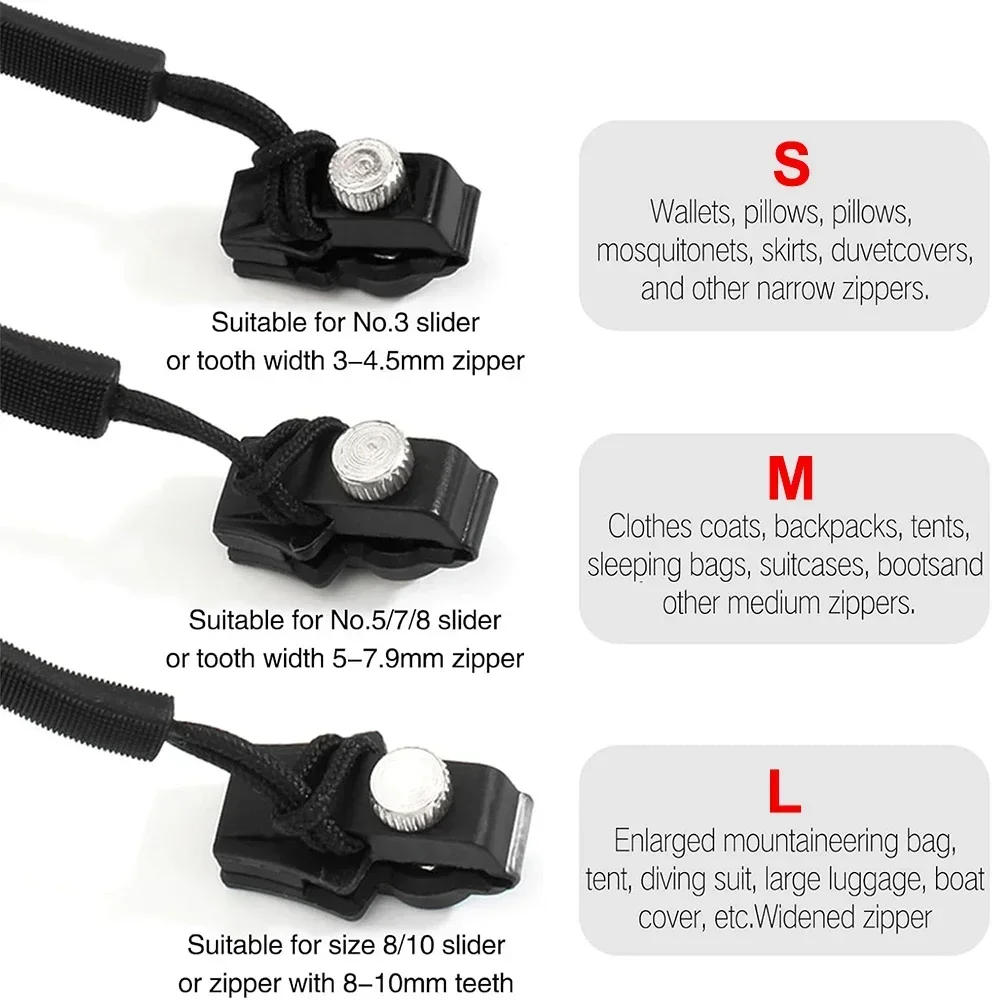 Description Picture 6 of itemUniversal Zipper Repair Kit Quick Instant Detachable Zipper Head Replacement Zipper Slider Pull for Jacket Bags Coat Free Sewing