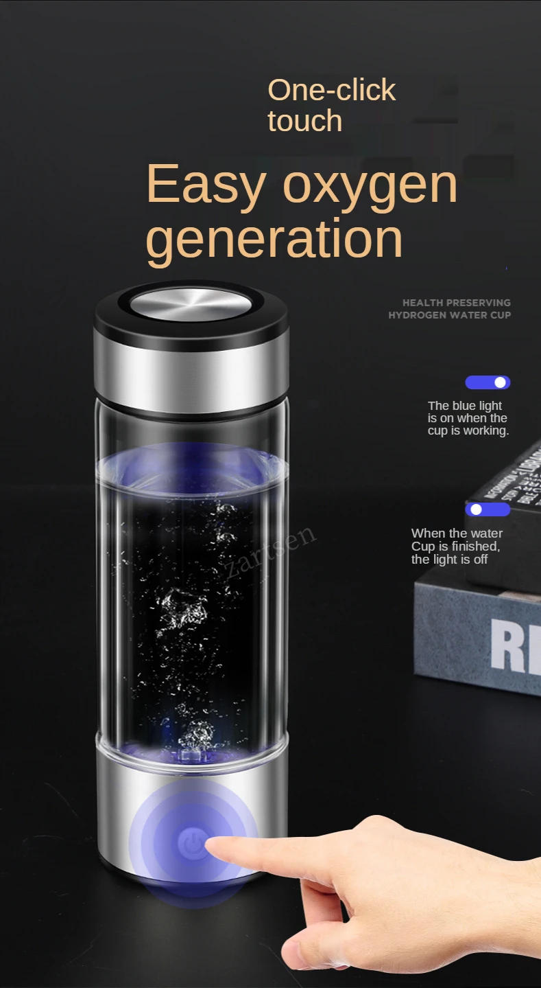 Description Picture 5 of itemHydrogen Rich Water Generator Japanese Alkaline Energy Glass bottle Anion Water Ionizer Anti Aging USB H2 Healthy smart cup