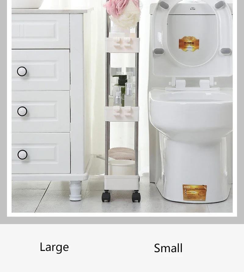 Description Picture 5 of itemKitchen Small Gap Storage Rack Four-story Kitchen Narrow Cabinet Living Room Floor Partition Frame Home Bathroom Cabinet