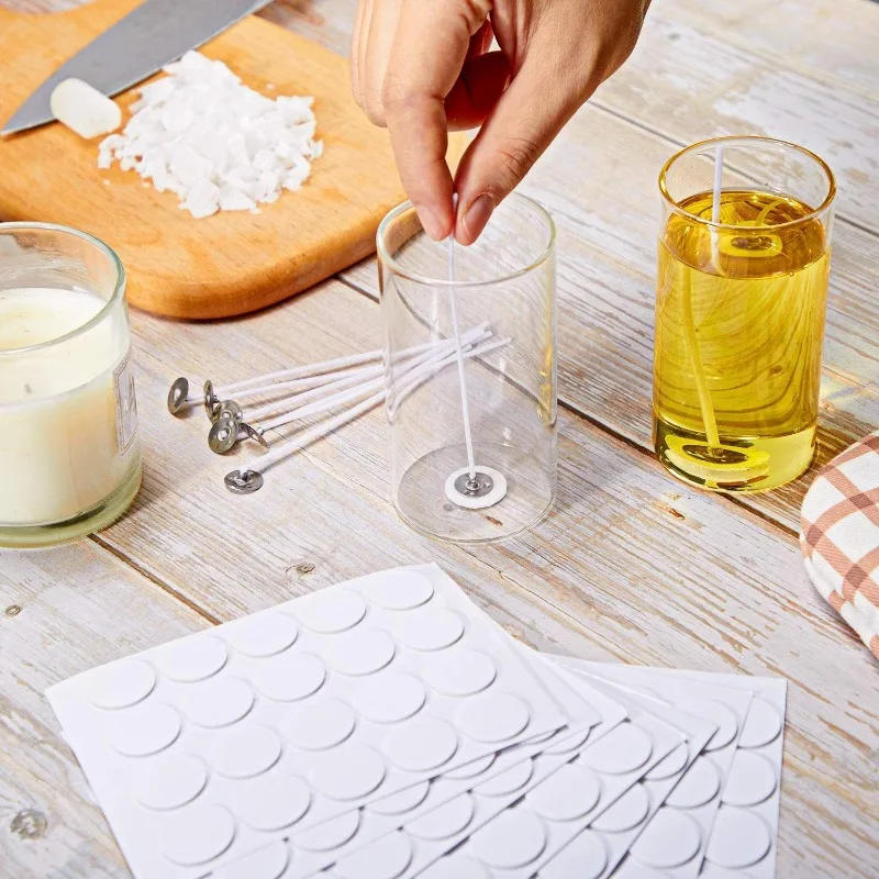 Description Picture 6 of item100/1000PCS Candle Wick Stickers White Foam Double-sided Candle Base Circular Adhesive Tape Heat Resistance DIY Candles Making