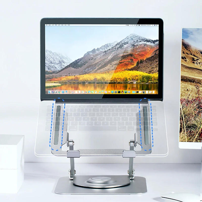 Description Picture 5 of itemFoldable Notebook Holder 360 Rotating Cooling Bracket Support Portable Liftable Laptop Holder Rack Aluminum Alloy for 10-17 Inch