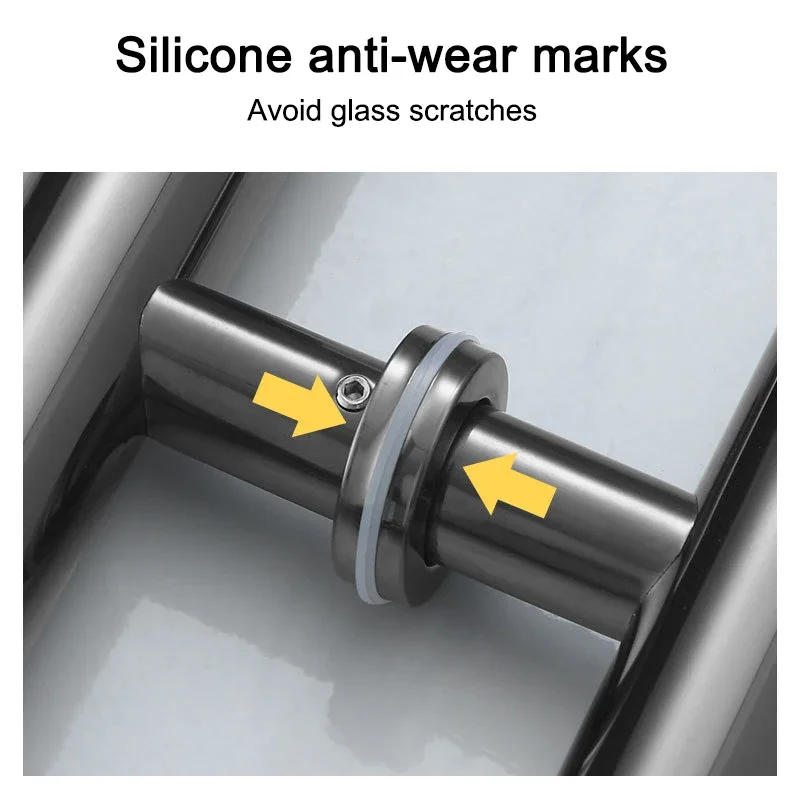 Description Picture 5 of itemShape Glass Door Handles Stainless Steel Barn Doors Pull Handle Set Shower Door Hardware Fittings