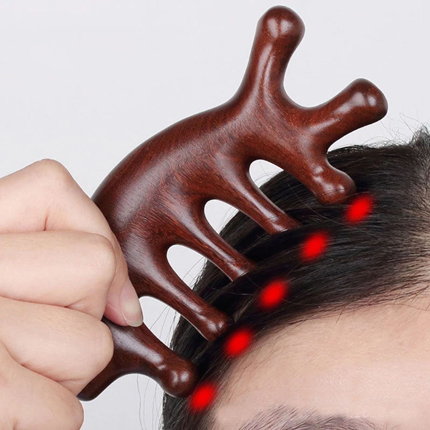 Description Picture 6 of item1PC Massage Comb Blood Circulation Sandalwood Comb Scalp Meridian Relax Anti-static Styling Tool Salon Supply Hair Brush