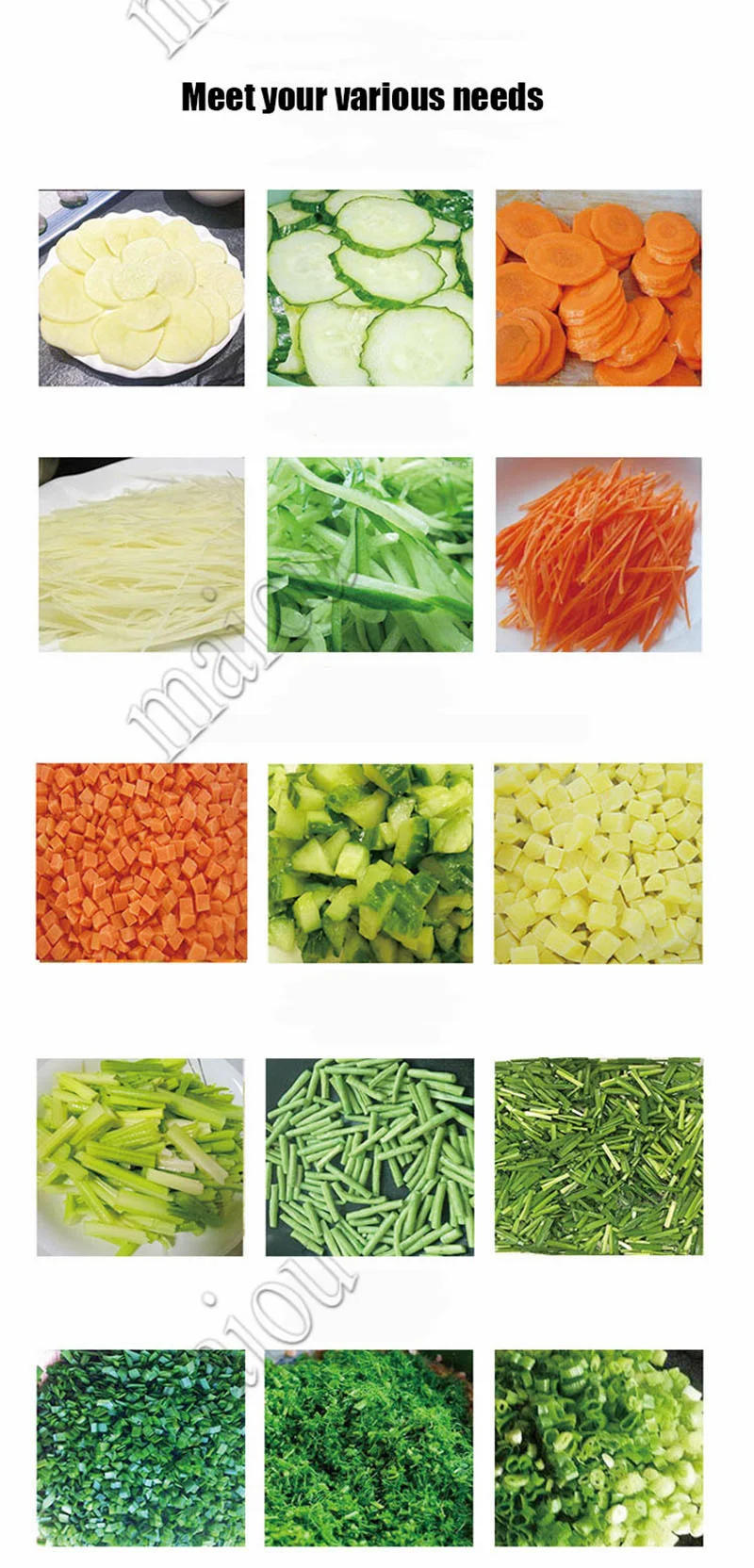 Description Picture 4 of itemAutomatic Vegetable Slicer Small Electric Multifunctional Dicing Machine 1800 Watt Shredder