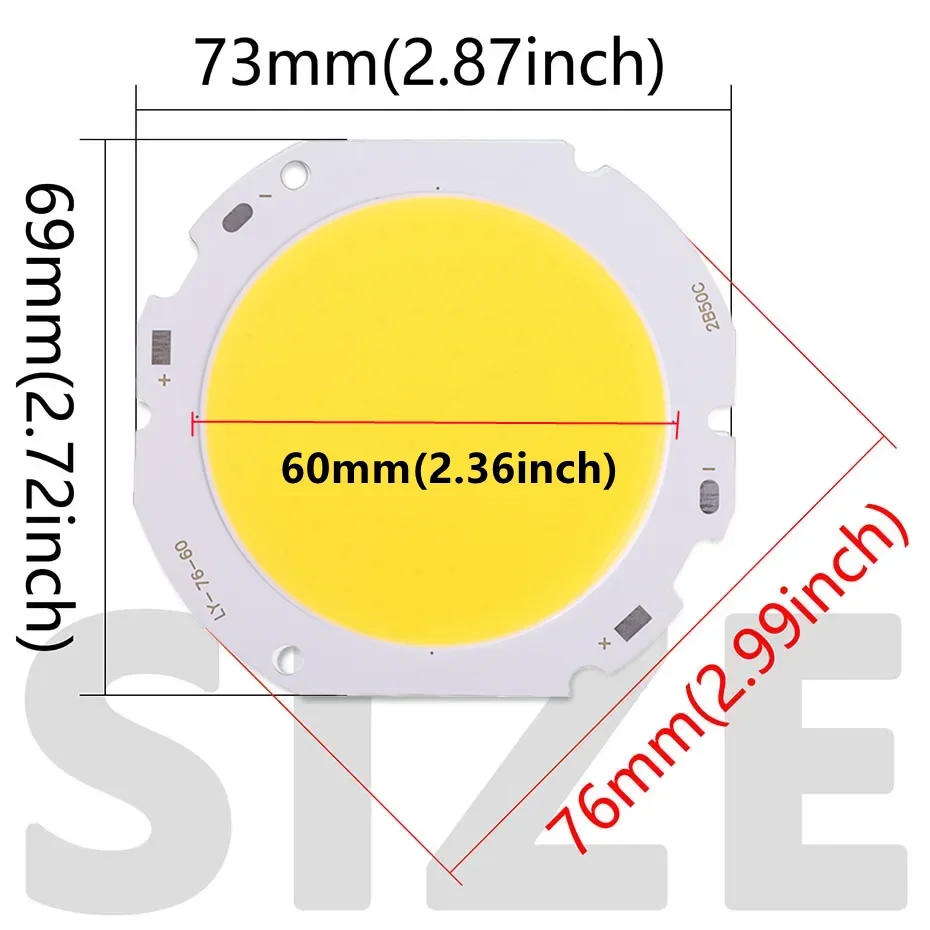 Description Picture 2 of itemHigh Power Ultra Bright LED COB Chip Light Source DC30V150V 50W Warm White for DIY LED Flood Light Bulbs Down Light Bulb Lamp