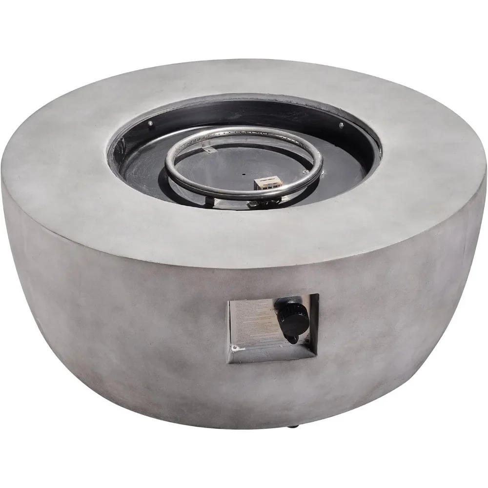 Description Picture 4 of item36 in. Outdoor Round Propane Gas Smokeless Fire Pit with Sturdy Faux Concrete Base, Quick Ignition and Gas Regulato