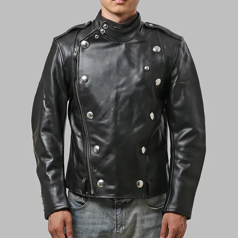 Description Picture 4 of itemshipping.Japanese Free Motor Rider style J31 leather jacket.Cool genuine cowhide coat.Brand Asian Slim fit cloth