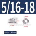 2-50Pcs Flange Nuts BSW 1/4 5/16 3/8 1/2 Inch Grade 6.8 304 Stainless Steel Hexagon Flange Nut Serrated Spinlock Locking Nut