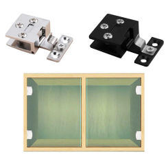 1pc Glass Door Hinge Zinc Alloy Cupboard Display Cabinet Gate Clamp Furniture Hardware 45x30x15mm For 5-7mm Glass