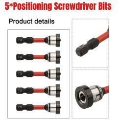 5pcs Positioning Screwdriver Bits Drywall Screw Bits 50mm Gypsum Board Plasterboard Screws Locating Batch Head Drilling Tools