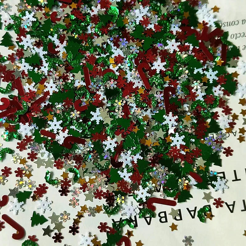 Description Picture 3 of item10-20g Christmas DIY Sequined Elk Christmas Tree Pattern Multi-Size Garment Sewing Material Nail Art Accessories Art Decoration