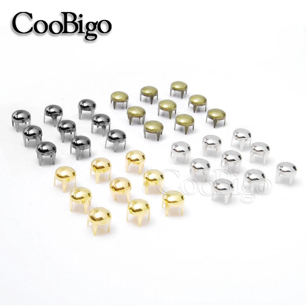 Description Picture 3 of item200pcs 5mm Round Decorative Rivets Leather Studs Nailhead Bead Spikes for Clothes Bag Leathercraft DIY Craft Accessories 4-Claws