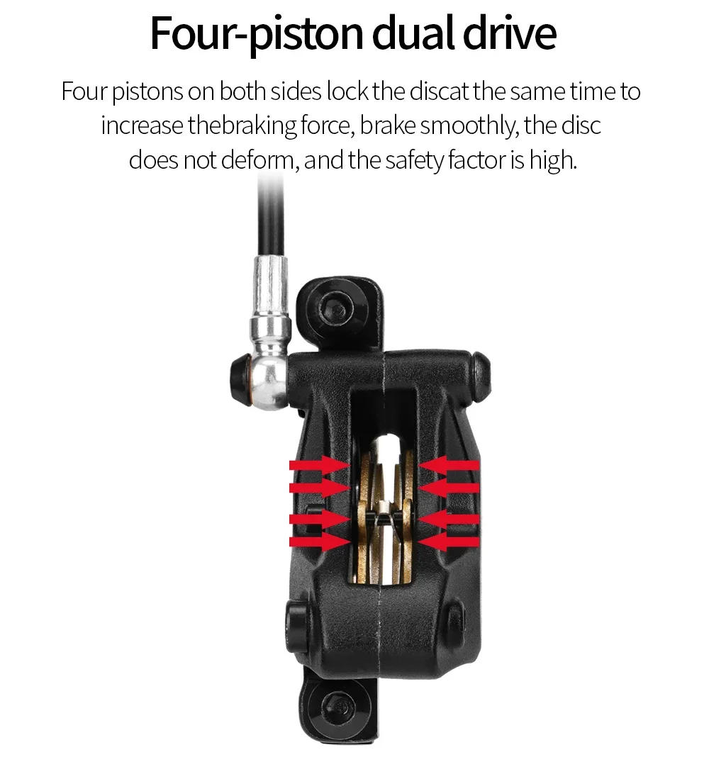 Description Picture 6 of itemMEROCA M4S 4-Piston Split Type Bicycle Hydraulic Brake Oil Pipe Front 850mm Rear 1600mm Length for Mountain Bike Brakes