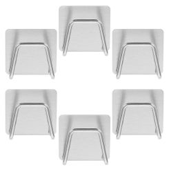 6 Pcs Wall Hanging Storage Hook Sponge Holder Sink for Kitchen Mount Metal Dish Soap and The Hooks