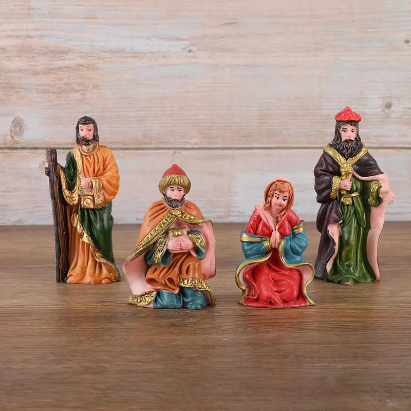 Description Picture 4 of item10PCS Christmas Tree Decorations Nativity Scene Ornaments Xmas Figurines  for Home Party Supplies Birth of Jesus Christian Decor