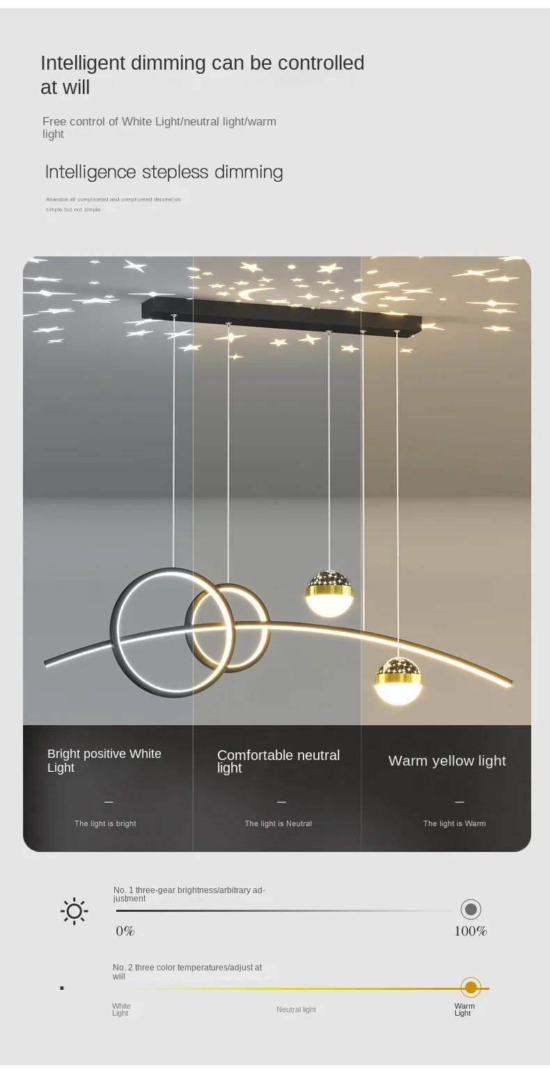 Description Picture 4 of itemRestaurant Pendant Lights, Modern and Minimalist Bar Lighting Fixtures Long Table Lights Creative Restaurant