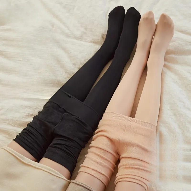 Description Picture 5 of itemWomen Thick Pantyhose Autumn Winter Thin Fleece High Waist Elastic Slim Tights Girls High Stretch Plush Long Stockings Leggings