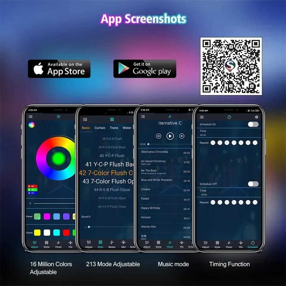 Description Picture 5 of itemWS2812B WS2811 2.4G LED Bluetooth Controller And 24key Remote Control for Addressable Smart RGB LED Strip Lights Tape DC5-24V