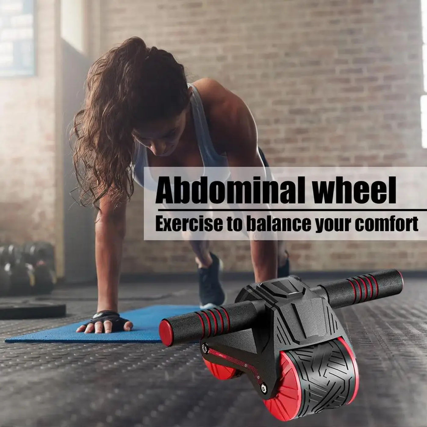 Description Picture 2 of itemAbdominal Ab Roller Automatic Rebound Abs Wheel Roller Muscles Fitness Wheel Training Slimming Fitness Abs Bodybuilding Roller