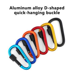 D Shape Carabiner With Screw Lock Outdoor Climbing Camping Buckle Key Ring Locking Clasp Keychain Multifunction Tools