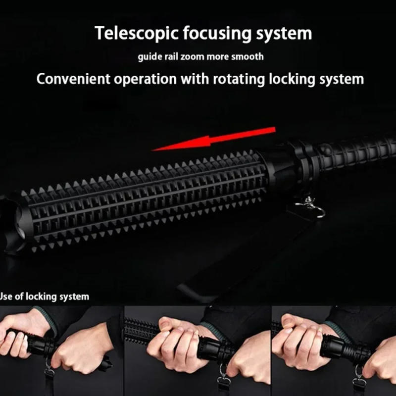 Description Picture 6 of itemPowerful Outdoor Camping Hunting LED Flashlight Telescopic Zoom Rechargeable Aluminum Alloy Waterproof Torch for Self Defense