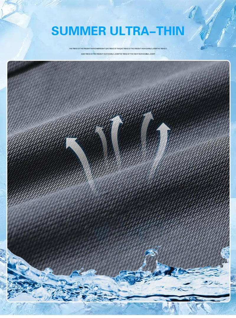 Description Picture 4 of item2024 Summer Thin Lyocell Casual Pants Men's Fashion Elastic Waist Soft Cozy Slim Straight Business Pants Black Gray Coffee