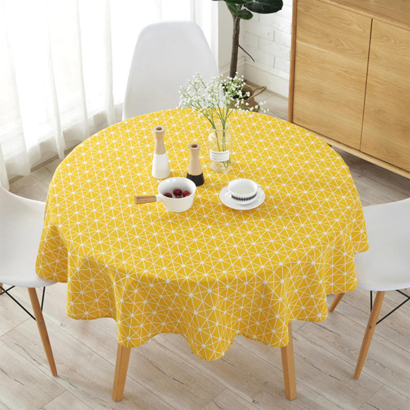 Description Picture 2 of itemLinen Round Tablecloth Table Cloth Decorative Dust-Proof Table Cover Washable 120/150cm for Dinner Party Wedding Party Decor