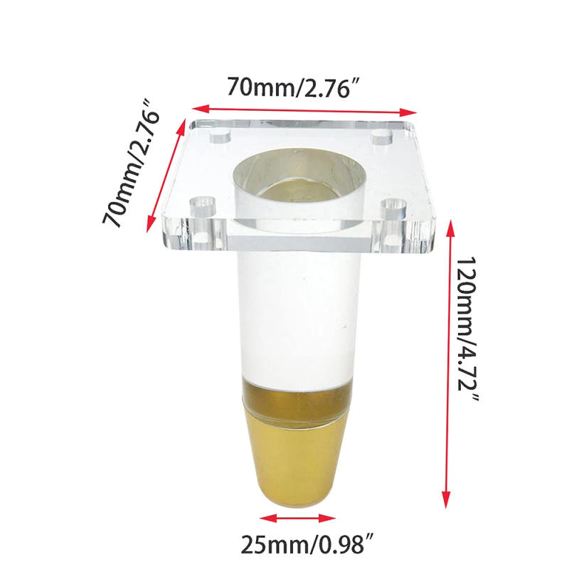 Description Picture 3 of itemAcrylic furniture DIY table legs Transparent gold cabinet support legs Furniture replacement legs TV cabinet legs Sofa legs