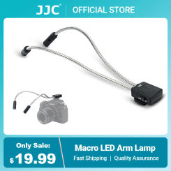 JJC Macro LED Arm Lamp Flash Light Speedlight for Canon Sony Nikon Fuji DSLR Camera Accessories, Installation via Hot Shoe Mount