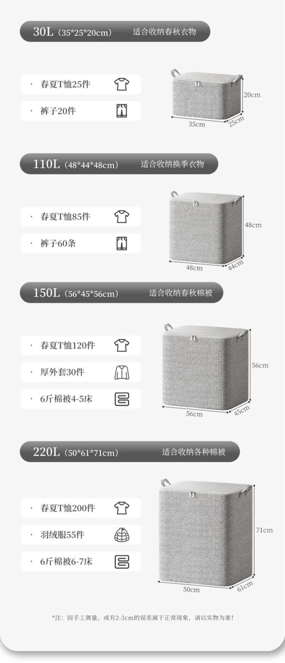 Description Picture 5 of itemBig Capacity Clothes Storage Bag Duvet Blanket Sorting Bags Dustproof Clothes Organizer Sorting Bags Household Storage Basket