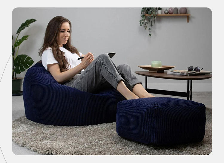 Description Picture 5 of itemOTAUTAU Corduroy/Velvet Bean Bag Chair with Filling Floor Corner Lazy Beanbag Sofa Pouf Salon Ottoman Puff Lounge Couch DD025
