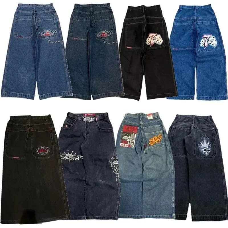 Description Picture 5 of itemHarajuku Embroidered JNCO Y2K Baggy Jeans men Hip Hop high quality jeans vintage streetwear Goth men women Casual wide leg jeans